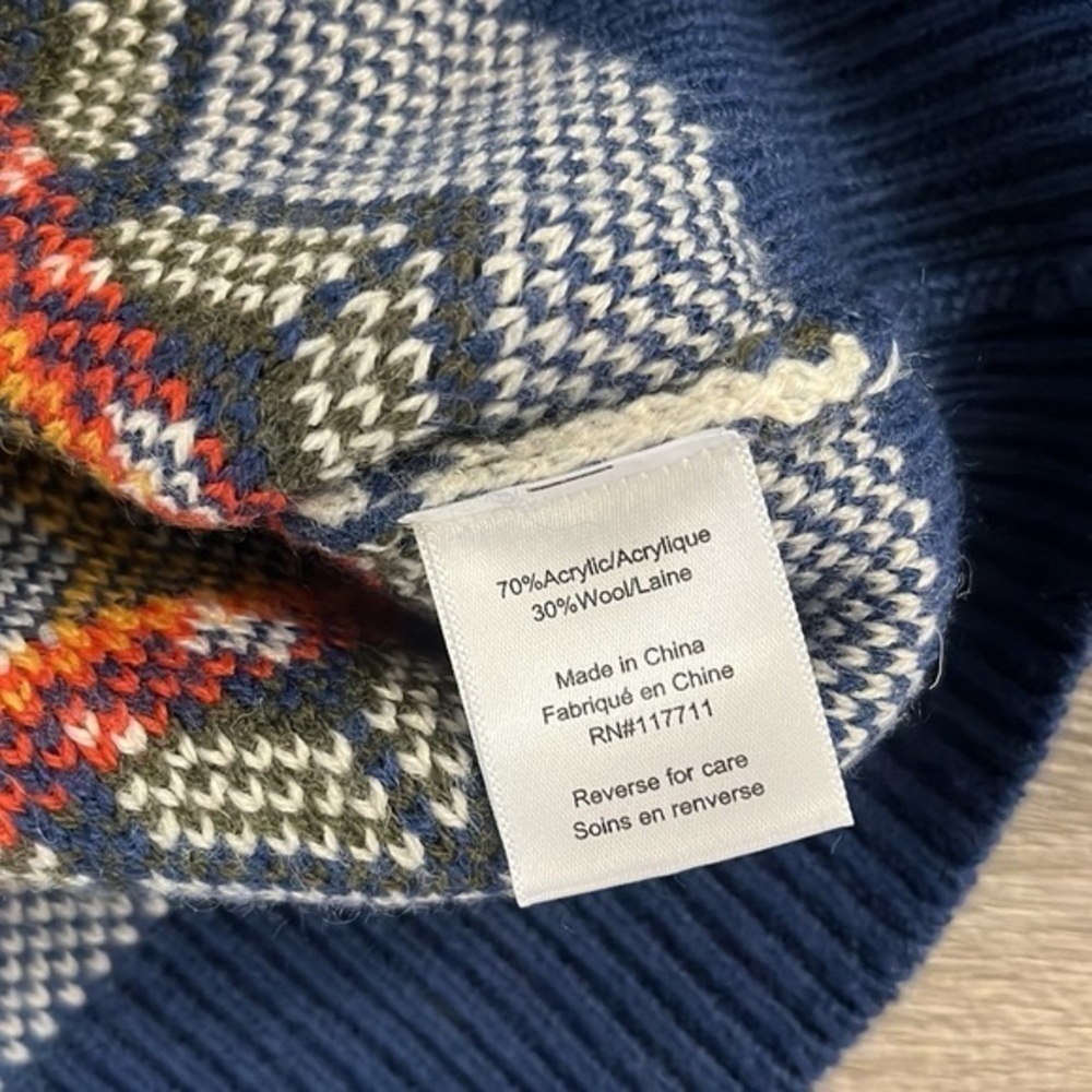 Vintage Paisley & Gray Fair Isle Aspen Sweater | Size Small | Heavy Knit - Picture 2 of 3